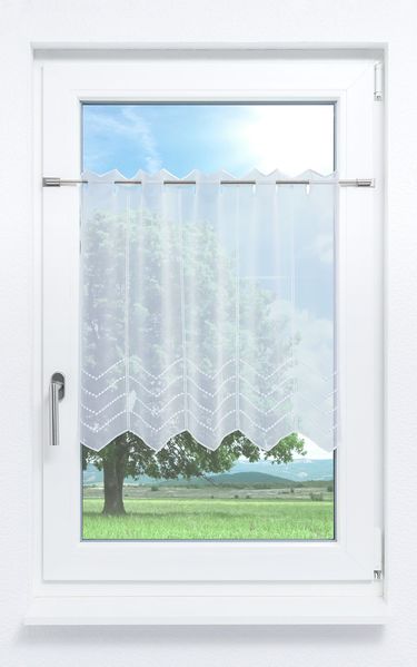 Scheibengardine Plauener Spitze - Melissa #1W (Bx H) 162cm * 60cm reinweiß/Weiß