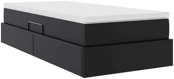 vidaXL Aufbewahrungsbett mit Matratze Schwarz 90 x 190 cm Kunstleder 3370142 Bild 5