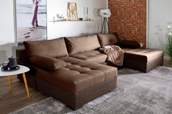 COLLECTION AB Wohnlandschaft Josy U-Form, B: 307 cm, Bettfunktion & Bettkasten, Federkern