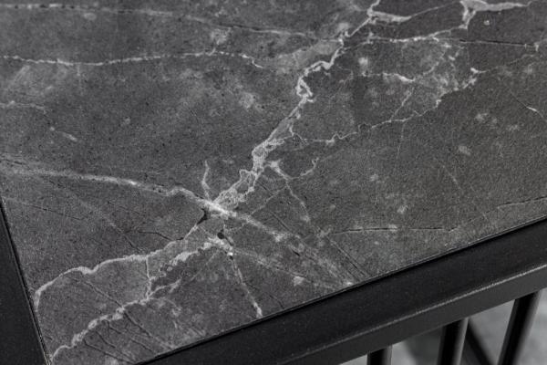 Moderner Beistelltisch STRIVE 65cm Marmor-Look Industrielles Design schwarz Metall Bild 8