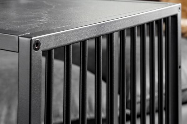 Moderner Beistelltisch STRIVE 65cm Marmor-Look Industrielles Design schwarz Metall Bild 7