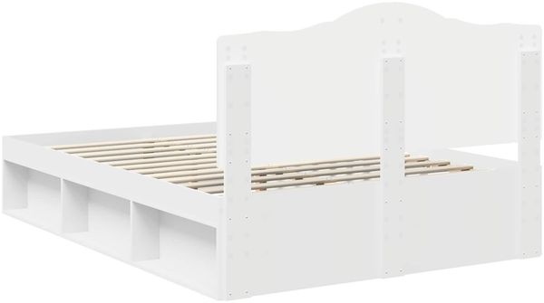 vidaXL Bettrahmen mit Kopfteil Weiß 140 x 190 cm Massives Kiefernholz 3413308 Bild 9
