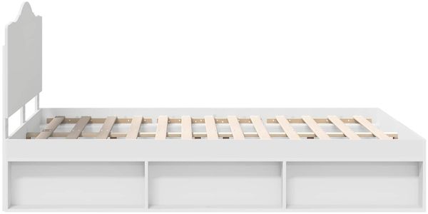 vidaXL Bettrahmen mit Kopfteil Weiß 140 x 190 cm Massives Kiefernholz 3413308 Bild 8
