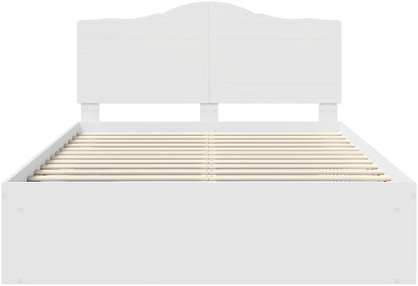 vidaXL Bettrahmen mit Kopfteil Weiß 140 x 190 cm Massives Kiefernholz 3413308 Bild 7