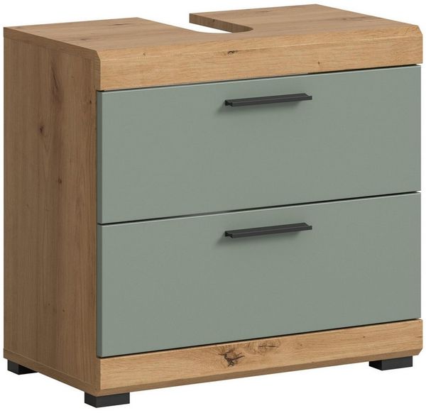 furnling Waschbeckenunterschrank Scott 2 Schubladen, Badmöbel, Badschrank, Badunterschrank, 60 cm breit