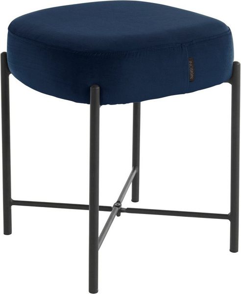 loft24 Polsterhocker Beate (1 St), Hocker rund, Samtoptik, Metallgestell