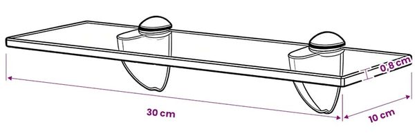 vidaXL Schweberegal Glas 30x10 cm 8 mm 243762 Bild 5
