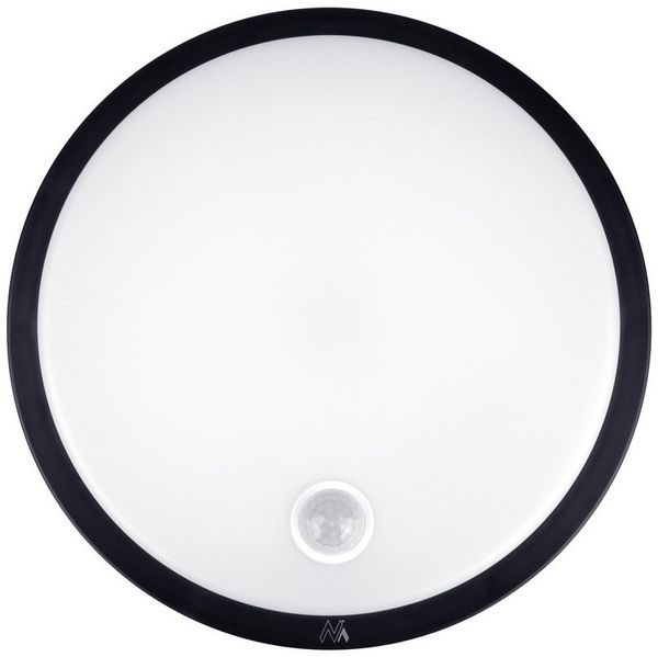 Maclean MCE525 LED-Lampe mit Bewegungssensor | PIR 10 W IP65 Neutral 4000 K 1000 lm Deckenleuchte für den Außen- und Innenbereich mit Dauerbetrieb | Energieklasse F (Schwarz)
