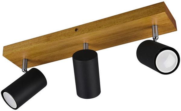 LED Deckenstrahler, Holz, Spots verstellbar L 44 cm