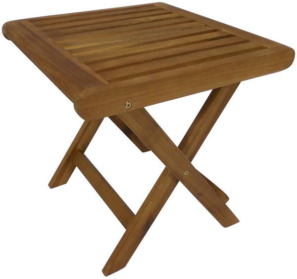 TPFGarden Hocker DUNDEE (klappbarer Gartenhocker aus geöltem Akazienholz, Maße (BxHxT): 45 x 45 x 45 cm), FSC®-zertifiziert