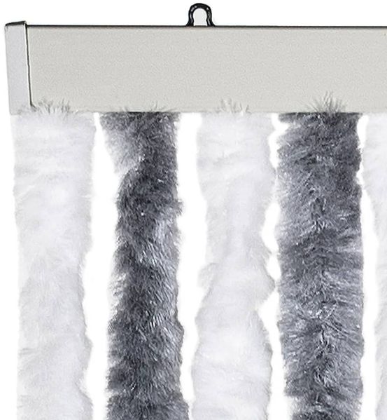 vidaXL Insektenschutz-Vorhang Grau und Weiß 118x220 cm Chenille 315125 Bild 4