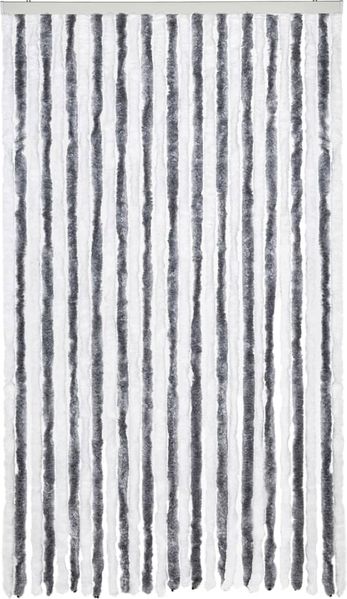 vidaXL Insektenschutz-Vorhang Grau und Weiß 118x220 cm Chenille 315125 Bild 3