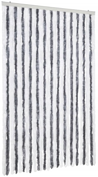 vidaXL Insektenschutz-Vorhang Grau und Weiß 118x220 cm Chenille 315125