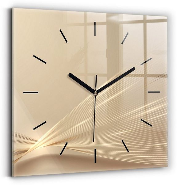Tulup Wanduhr Glasuhr Abstraktes Licht Rechteckige Moderne Uhr aus Gehärtetem Glas