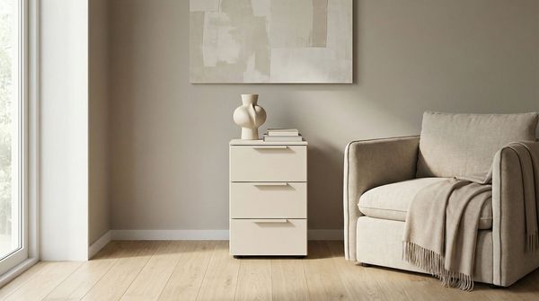 LeGer Home by Lena Gercke Nachtkommode Nachttisch Nachtschrank Nachtkonsole SERINA eleganter Eyecatcher (inkl. SOFT-CLOSE-FUNKTION), mit 3 Schubkästen sowie hochwertigen Metallgriffen MADE IN GERMANY