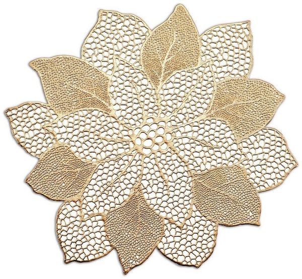 Zeller Present Platzset Flower, (1-St), Kunststoff, gold, 49 x 47 cm (1 Stück)