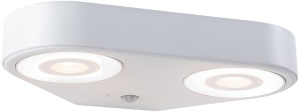 Paulmann 94868 LED Außenwandleuchte Silma 2-flammig Bewegungsmelder weiss 3000K IP44