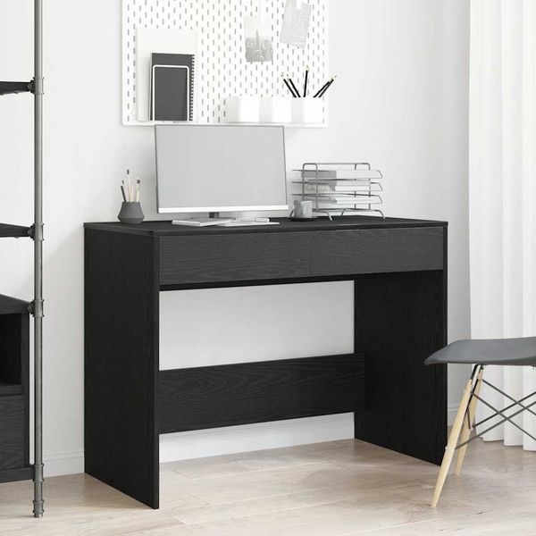 vidaXL Schreibtisch Schwarz Eichen-Optik 101x50x76,5 cm Holzwerkstoff 862080