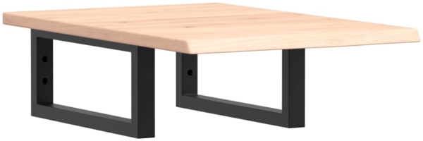 vidaXL Waschtischplatte mit Halterung Stahl und Massivholz Eiche 3302537