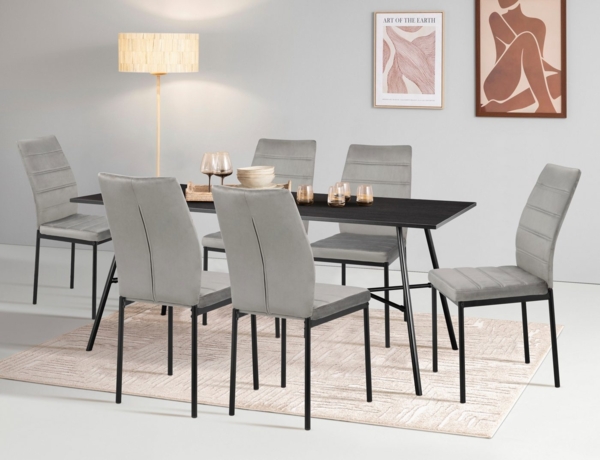 INOSIGN Esszimmerstuhl Cresswelle, TOPSELLER!, OTTOs Choice (Set, 4 St), Polsterstuhl mit weichem Samtveloursbezug, Metallgestell Bild 3