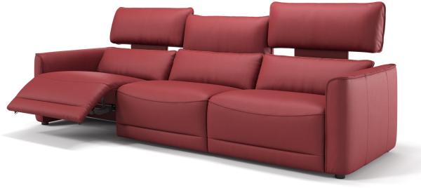 Sofanella Dreisitzer GALA Leder XXL Couch in Rot S: 222 Breite x 101 Tiefe