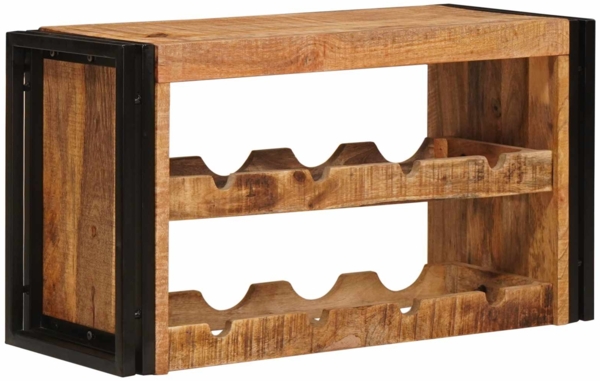 vidaXL Weinregal Braun 100 x 45 x 33 cm Massives grobes Mangoholz 4104757