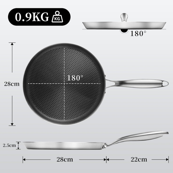 Innerwell Crepe Pfanne 28cm Edelstahl Antihaft Wabenstruktur Induktion Bild 2