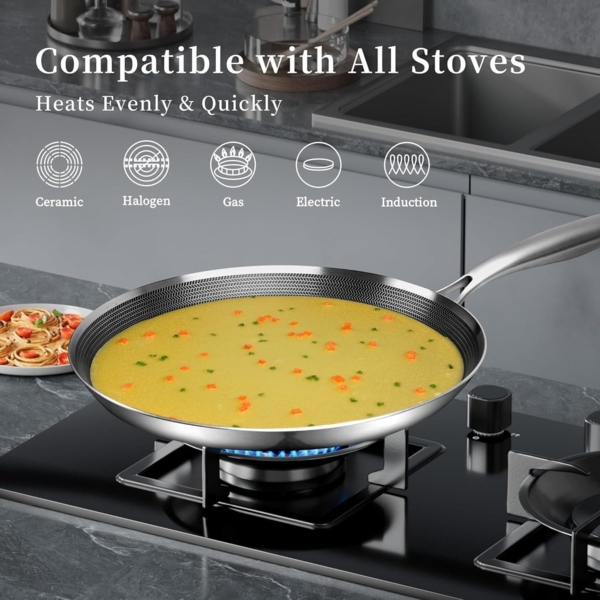 Innerwell Crepe Pfanne 28cm Edelstahl Antihaft Wabenstruktur Induktion Bild 5