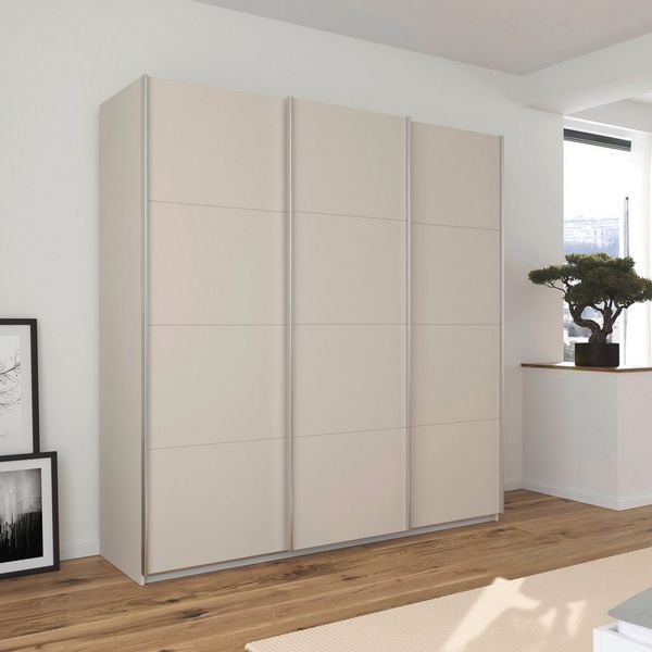 rauch Schwebetürenschrank Kleiderschrank Schrank Garderobe AGORDO mit Dekor- oder Hochglanzfront (in zwei Griff-Farben) durchdachte Innenausstattung, in 4 Breiten und 2 Höhen MADE IN GERMANY