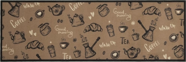 vidaXL Küchenteppich Waschbar Morgen Braun 60x180 cm Samt 4005588