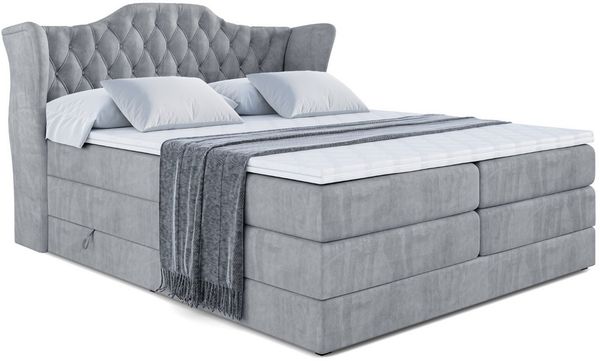 ALTDECOR Boxspringbett VILA KING (Multipocket-Matratze H4, H3 Matratze Bonellfederung, Topper, Kopfteil)