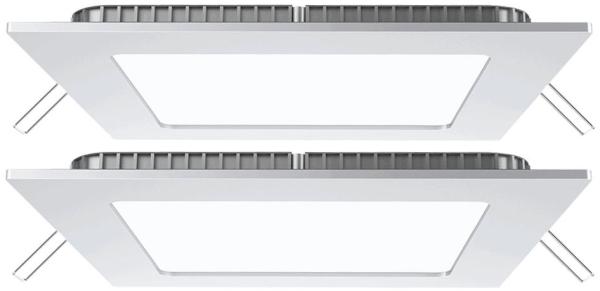 2er Set LED Einbau Panel, 420 Lumen, Neutralweiß, L 12 cm