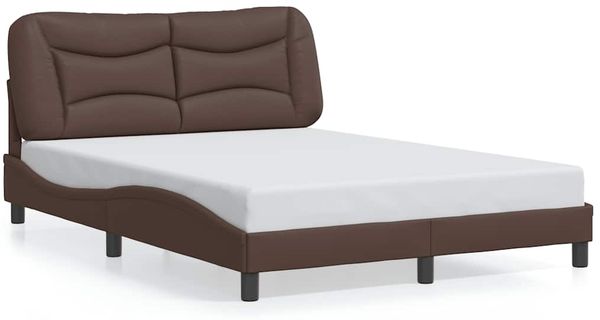 Doppelbett, Bettgestell Modernen ohne Matratze Braun 140x190 cm Kunstleder d1876e