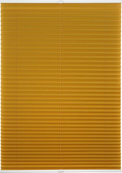 ondeco Plissee ohne Bohren mit Klemmträger viele Farben, Sonnenschutz für Fenster innen, Lichtschutz und Blickdicht, Plissee klemmfix Faltrollo Sichtschutz für Tür - Gold-Ocker - 60x130 cm