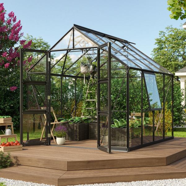 Vitavia Gewächshaus Olymp 6700, ESG 3mm, schwarz