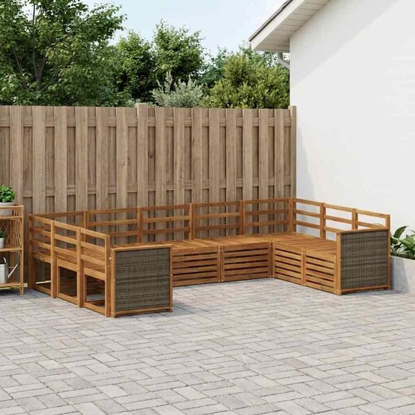vidaXL Ecksofa Set 7 pcs Natur Massivholz Akazie 3384825