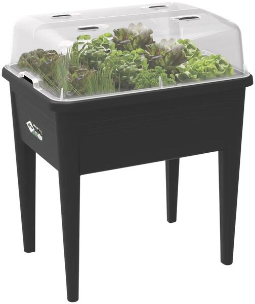 Elho Anzuchttisch XXL 76,7 x 58,1 x 73,1 cm Schwarz Pflanztisch Hochbeet Bild 3