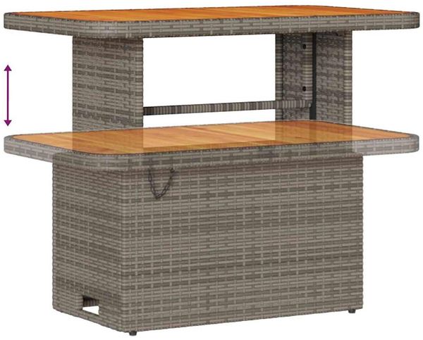 vidaXL Gartensofa-set mit Kissen mit Speicher Grau Poly-Rattan 3363758 Bild 9