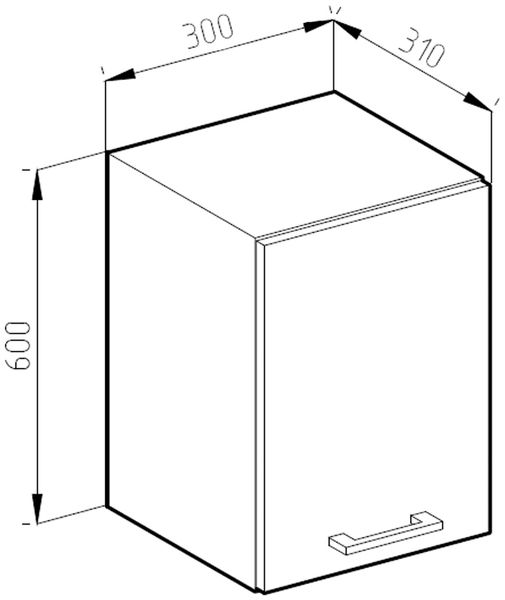 Hängeschrank R-Line Weiß Hochglanz 30 cm Vicco Bild 3