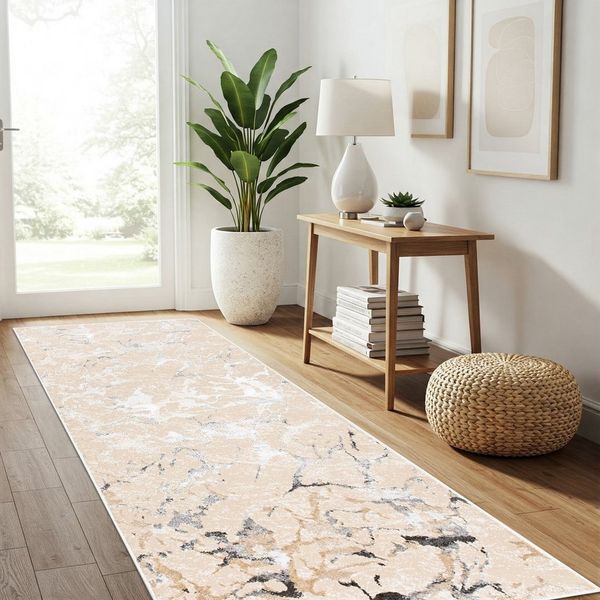 Tapiso Läufer CRYSTAL, rechteckig, Höhe: 8 mm, Langer Korridor-Läufer Schimmereffekt, pflegeleicht, Flur Schlafzimmer