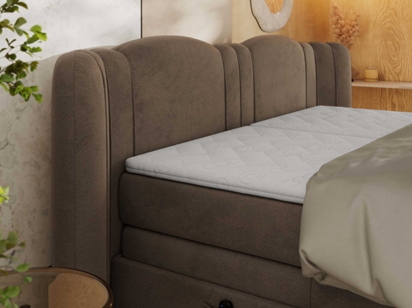 Elektrisch Boxspringbett Multipocket-Matratzen, elektrisch verstellbar, Polsterbett mit Bettkästen - FORTINA - 200 x 200 cm - Braun Velvet - H4 Bild 5