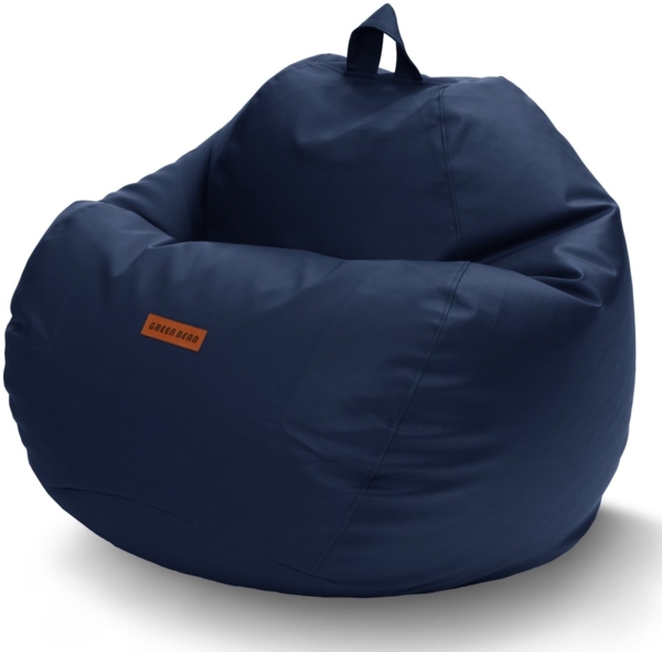 Green Bean® Sitzsack aus Kunstleder mit EPS Perlen Füllung - 90 x 70 cm - Bean Bag - - Dunkelblau