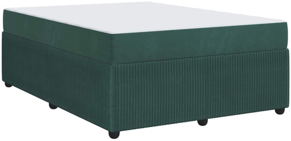 vidaXL Bettrahmen mit Matratze Dunkelgrün 140 x 200 cm Stoff 3398402
