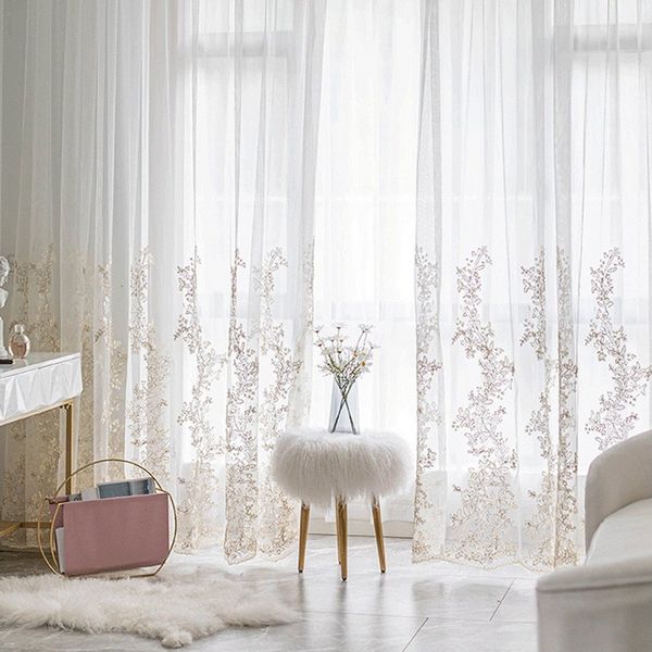 Agger Gardine 2 Stück Spitzengardinen Gardinen Vintage-Fensterbehandlung Ösenvorhang