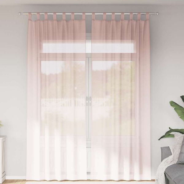 vidaXL Voile Vorhänge mit Schlaufen 2 Stk. Hellrosa 140x260 cm 4102280