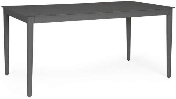 Gartenesstisch Ulbal aus Aluminium, modern rechteckig, anthrazit, für 4–6 Personen