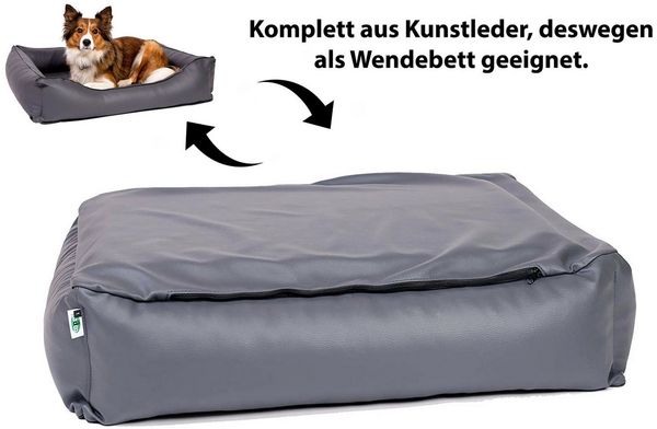 CopcoPet Tierbett Paco Hundebett Grau L - 90 x 70 cm Schaumstoff - Kissen Bild 2