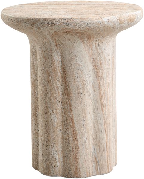 Merax Gartenbeistelltisch, Beistelltisch für den Außenbereich, aus Magnesium Oxide, mit modernem Stil, Beige Bild 8