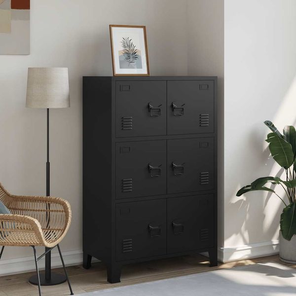 vidaXL Lagerschrank Industrial Schwarz 75x40x120 cm Stahl 145359