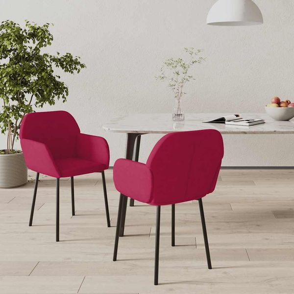 Esszimmerstühle 2 Stk. Weinrot Samt [344706]